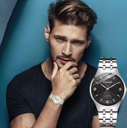 BAISHENG Thin Quartz Watch Couple Watches Steel Band Men's Watch Women's Watch Brand Cross-Border