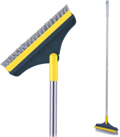 2 In 1 Floor Scrub Brush, V-Shaped Floor Scrub Brush with Long Handle, Bathroom Shower Crevice Clean
