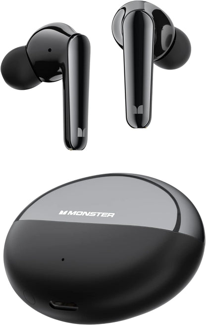 Monster N-Lite 203 AirLinks Wireless Earbuds Bluetooth Headphones HiFi Stereo, Wireless Earphones with 30H Playback, Type-C Charging, HD Clear Call