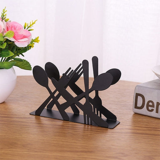 Metal Napkin Holder with Tissue Paper for Table/black /One Pc