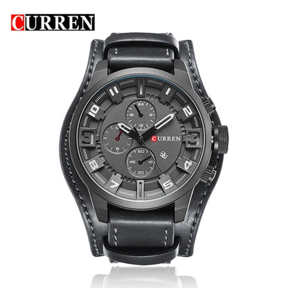 CURREN 8225 Men's Luxury Leather Strap Date Wrist Watch