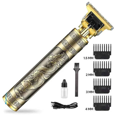 Vintage T9 Steel Body Professional Hair Trimmer | 2026 Edition Rechargeable Grooming Clipper