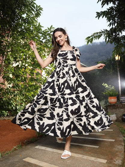 Women Floral Printed Pure Cotton Empire Maxi Dress