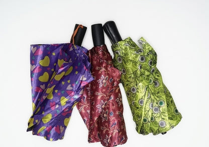 Multicoloured Folding Umbrella Two Pack Compact Portable Canopy