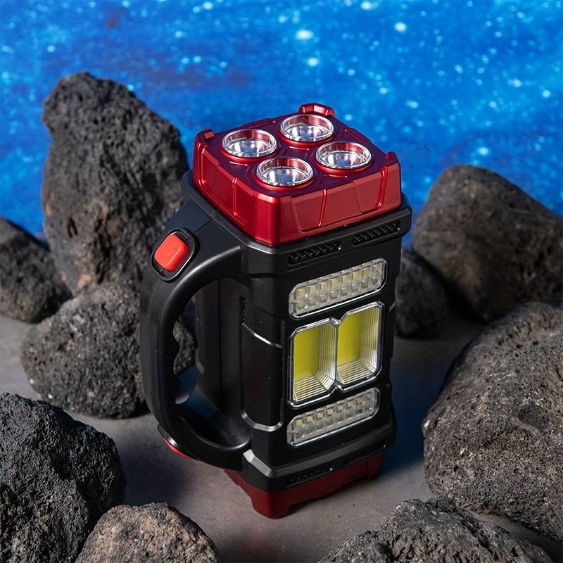 HB-2678 25W Solar LED Camping Flashlight – USB Rechargeable COB Work Light, 4 Modes, Portable Lanter
