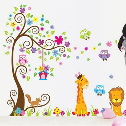 Lions and Friends Cartoon Animals Wall Decal Sticker for Kids' Room Decoration