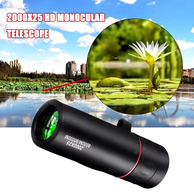 Mobile Phone Zoom Lenses Pocket Monocular Telescope for Adults, 30 x 25 HD, Waterproof, Portable Mini Monocular Telescope for Bird watching Sporting Events Hiking Camping Sightseeing 2000 X 25