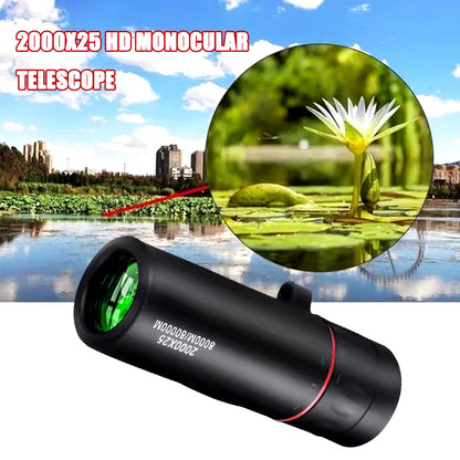 Mobile Phone Zoom Lenses Pocket Monocular Telescope for Adults, 30 x 25 HD, Waterproof, Portable Mini Monocular Telescope for Bird watching Sporting Events Hiking Camping Sightseeing 2000 X 25