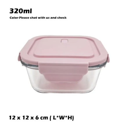 Microwave Safe Glass Containers with Lids Food Storage- (Square)