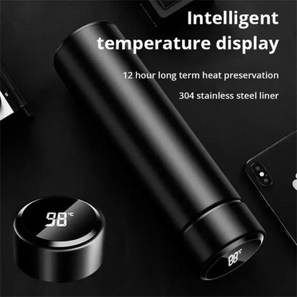 Temperaure LED Display Touch Screen Smart Happy Life Vacuum Flask 500Ml