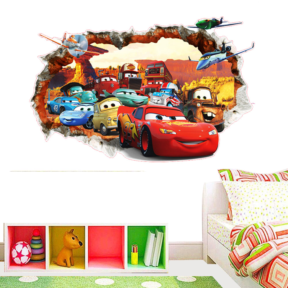 McQueen Wall Sticker Cartoon 3D Effect Decorative Wall Decal Home Decor Gifts for Kids Rooms Nursery room wall decoration children toys kids stickers