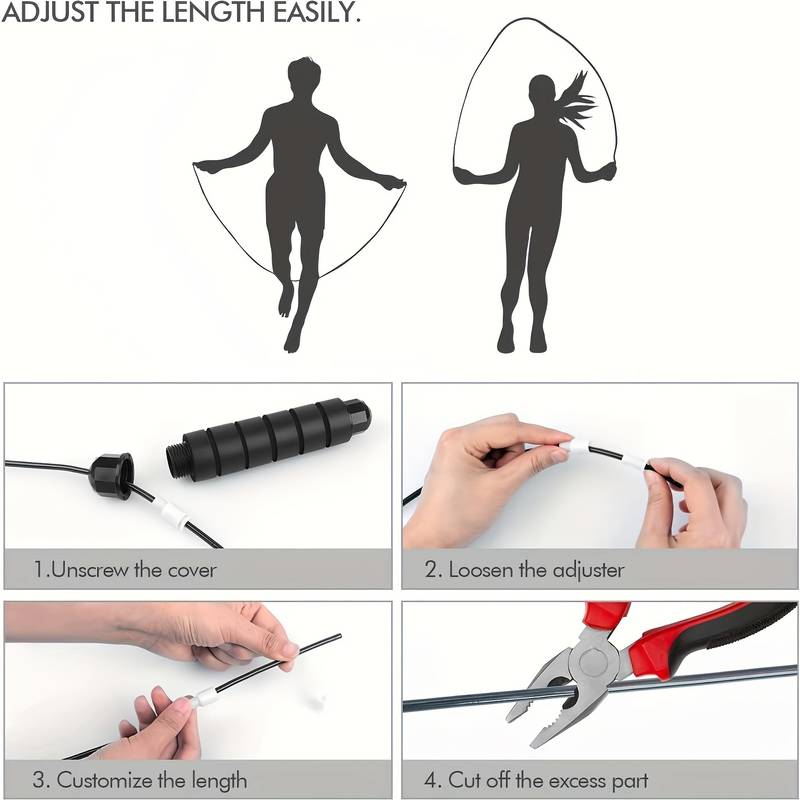 Skipping Rope Tangle-Free with Ball Bearings Rapid Speed Jump Rope Cable and 6” Memory Foam Handles
