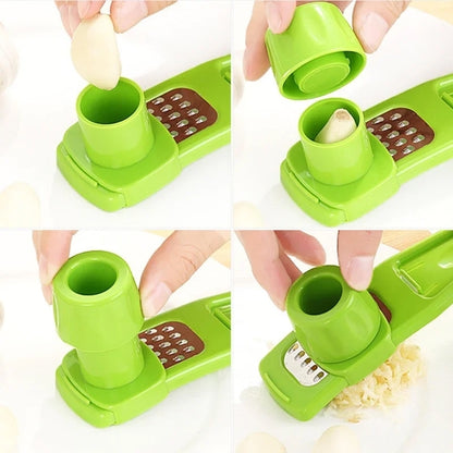Garlic Crusher Multi Functional Manual Ginger Garlic Grinding Grater Cutter Utensils Garlic Peeler