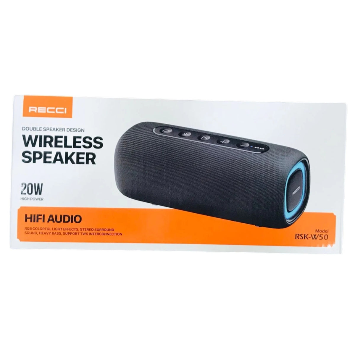 RECCI RSK-W50 Bluetooth Speaker - Compact 20W powerful Speaker Designed for Music Lovers On The Go