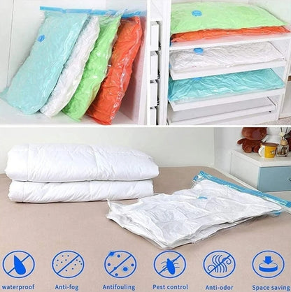 Vacuum Sealer Bags Set with Hand Pump - 6 Pieces (50X70cm, 60X80cm, 80X100cm) X2