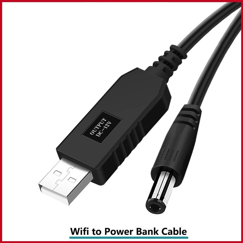 WiFI ROUTER to Powerbank Cable Converter USB 5V to 12V USB Connector Router Modem Adaptor