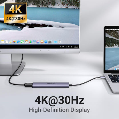 UGREEN USB C Hub 5 in 1 Multiport Adapter Revodok 105 4K HDMI, 100W Power Delivery, 3 USB-A Data Ports, USB C Hub - 15495