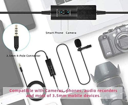 YANMAI R955S Lavalier Condenser Microphone for Camera Mic for Audio Recording