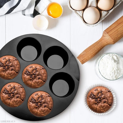 7 Inch Silicone Muffin Pan Cupcake Cups,7 Cup Air Fryer Silicone Cupcake Air Fryer Accessories