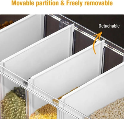 Dry Food Dispenser, Wall Mounted 5 Grid Grain Dispenser