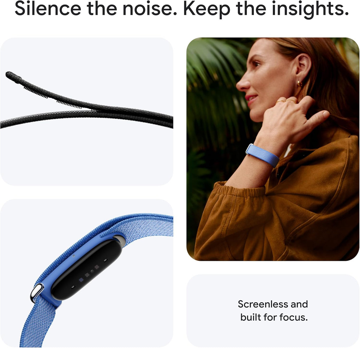 Google Fitbit Air - Screenless Activity Tracker with Fitness, Heart Rate, and Sleep Tracking- Up to 7 Days’ Battery Life - Works with iOS and Android