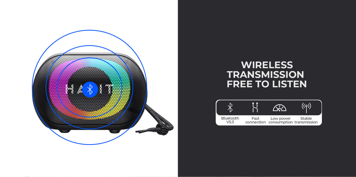 HAVIT® SK885BT Colorful RGB Light Wireless Waterproof Speaker