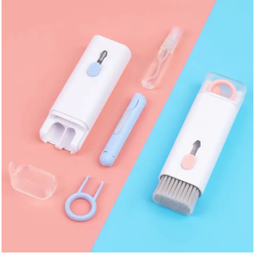 Kid Baby Mini Portable Multi-Functional 7 in 1 Cleaning Tool Kit for Keybaord, Mobile, Earbuds