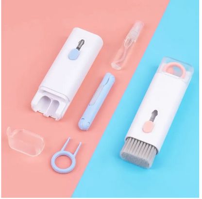 Kid Baby Mini Portable Multi-Functional 7 in 1 Cleaning Tool Kit for Keybaord, Mobile, Earbuds