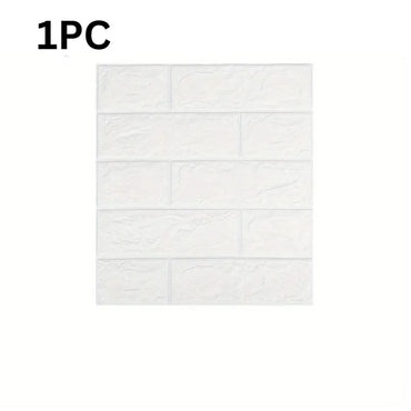 5Pcs 3D PE Foam Brick Wall Stickers – Self-Adhesive Waterproof Wallpaper Tiles, 70×77Cm