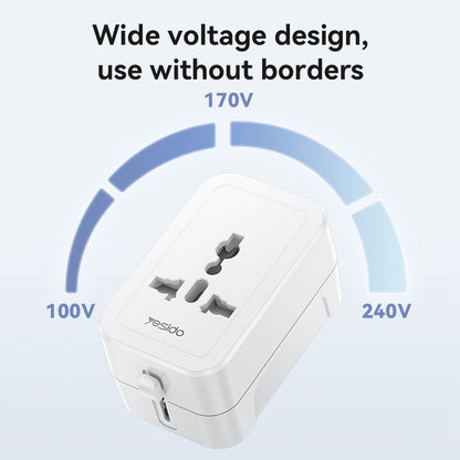 YESIDO MC32 Universal Travel Adapter Multi-Nation Compatibility 1380W Global Plug Converter