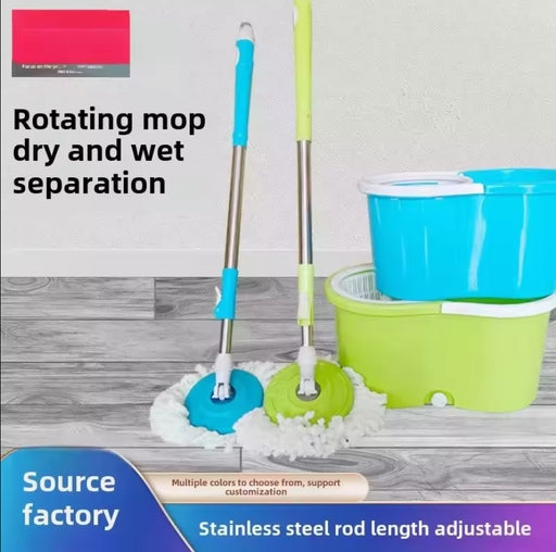 360° Rotating Magic Mop & Bucket Set – Microfiber Floor Cleaning System with Wheels