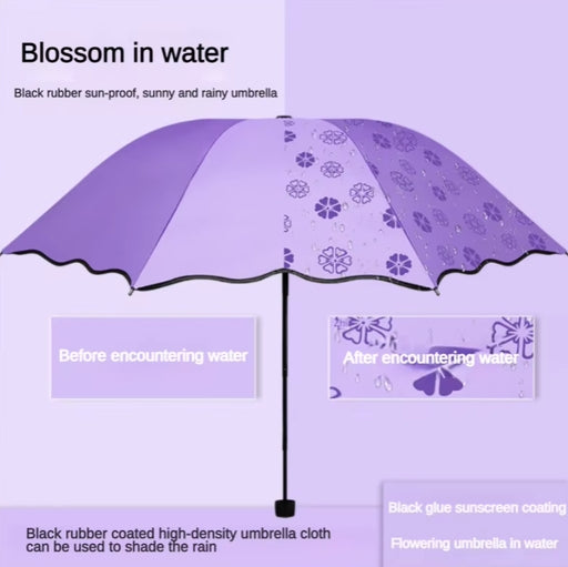 Lightweight Flower-Blooming Parasol with Windproof Features, Sunblock Vinyl, and Stylish Ruffles
