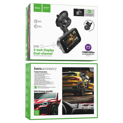 HOCO DV6 Car dash cam front 1080p 140° lens angle, IPS HD screen, loop,  G-sensor,night vision