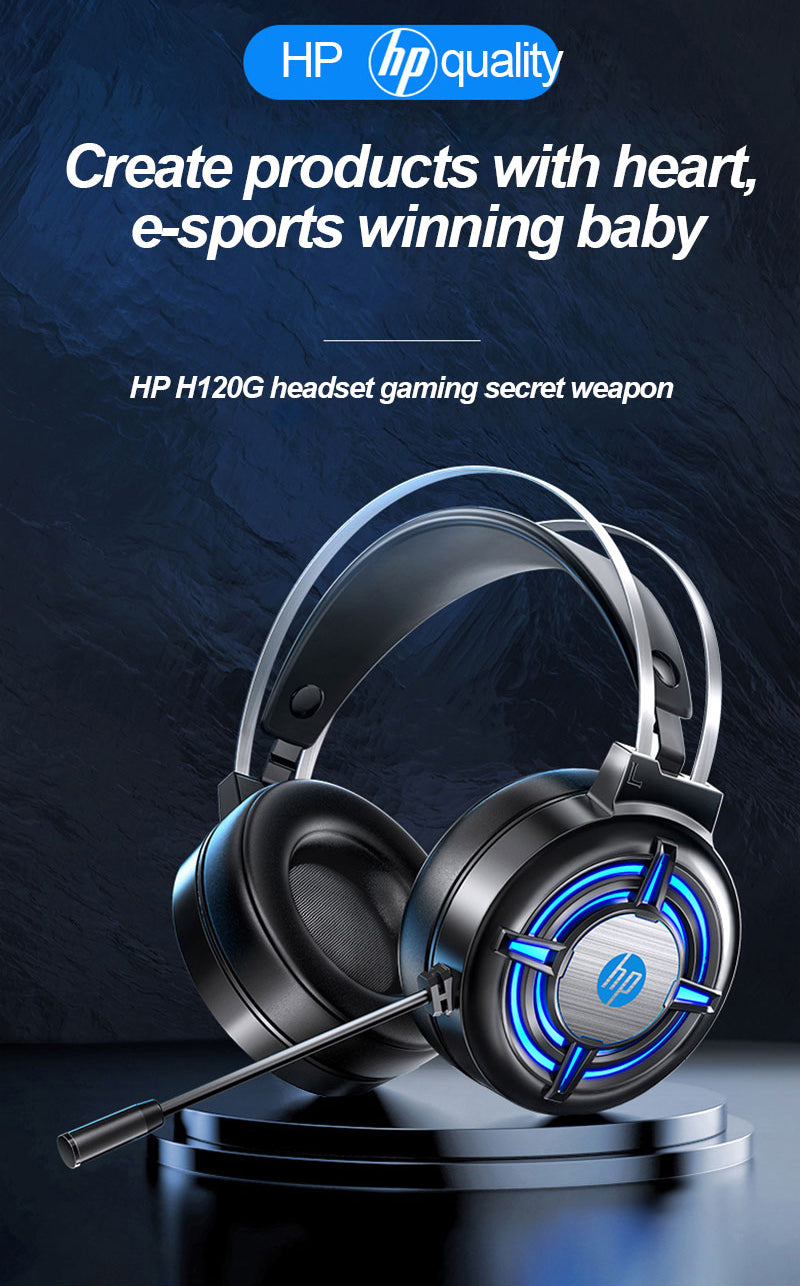 HP H120 7.1 Stereo Surround USB 2.0 Plug Gaming Headset with Microphone