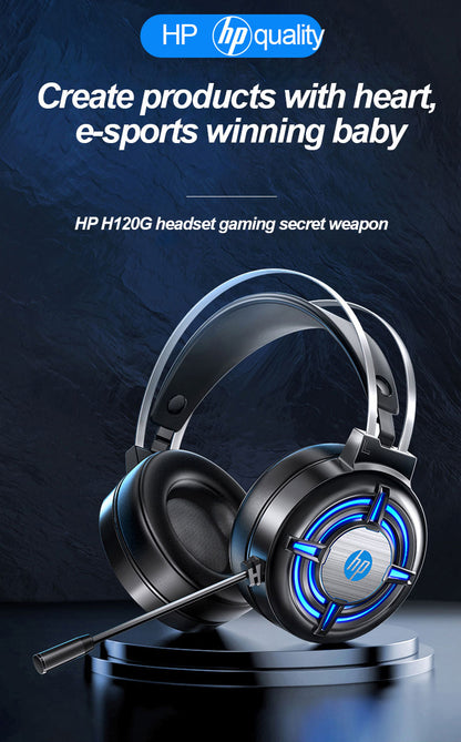 HP H120 7.1 Stereo Surround USB 2.0 Plug Gaming Headset with Microphone