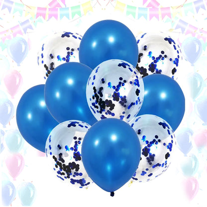 10 Pcs Foil Balloon Set with 5 Confetti & 5 Chrome Balloons Wedding Birthday Anniversary Party Decoration Metallic Latex Balloons Chrome Balloon Wedding Decorations Birthday Party Supplies Baloon