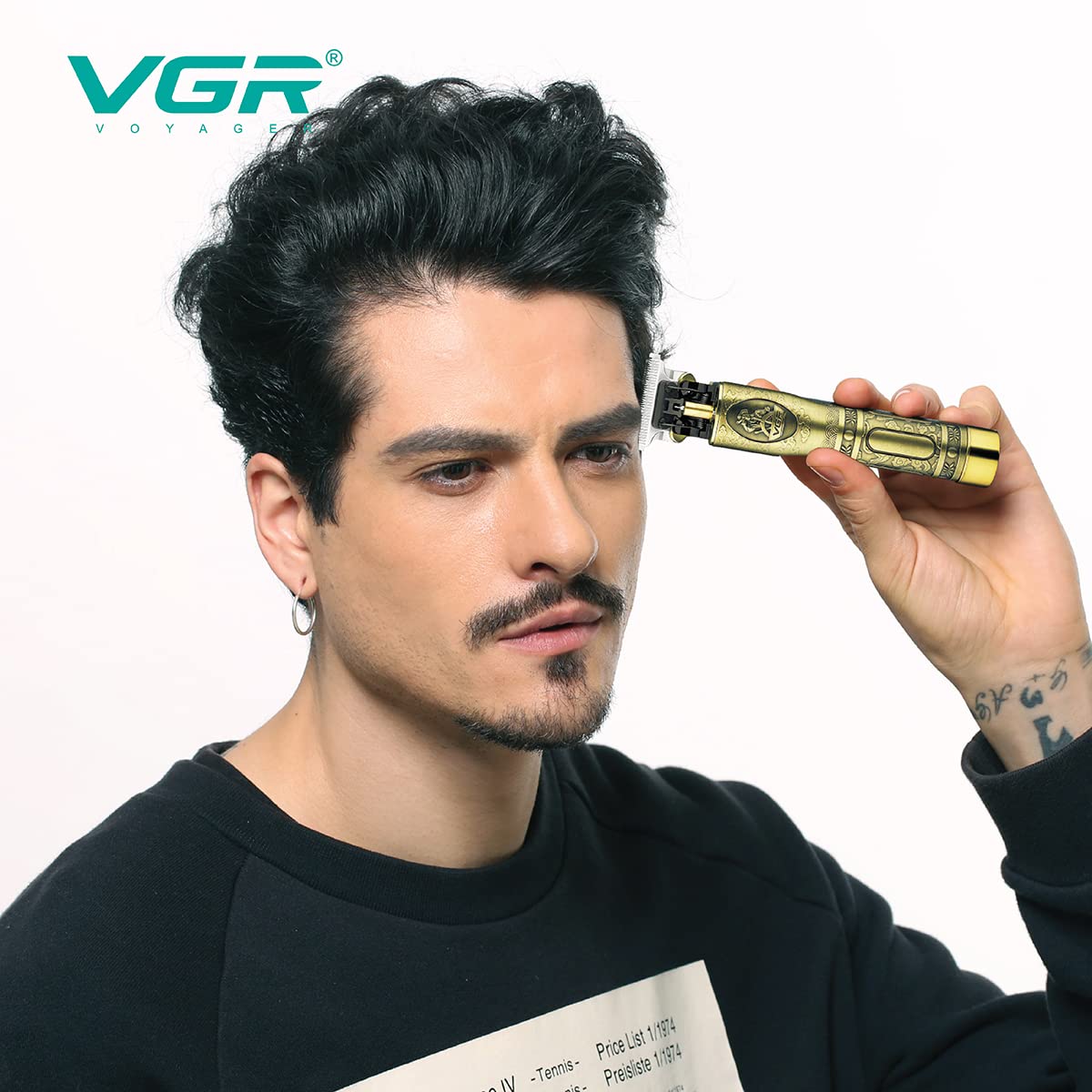 VGR V-081 Professional Rechargeable cordless Hair Clipper with Stainless steel Blades
