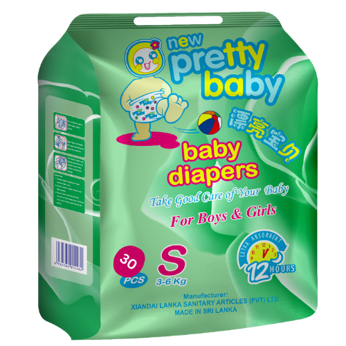 Pretty Baby | Disposable Baby Diapers | Small 30 Pcs
