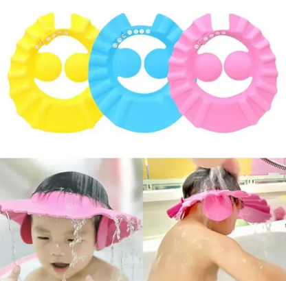 Safe Baby & Kids Bathing Shower Cap: Adjustable Soft Visor & Hair Wash Shield