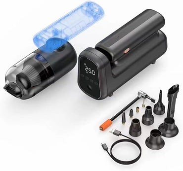 WIWU Wi-Ai002 5 in 1 Vacum Cleaner (& Blow), Air Pump & Flash Light With Digital Screen