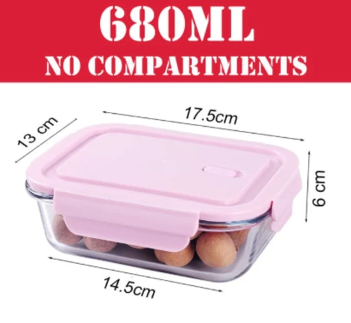 High Borosilicate Glass Food Storage Container with Air Vent Lid Leak Proof & Microwave, Oven Safe