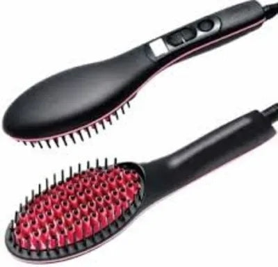 Sonashi 2-in-1 Ceramic Hair Straightener Brush with LCD Display for Easy Hair Styling & Care