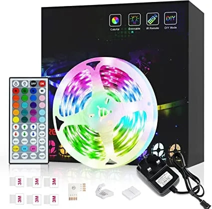 5M Dimmable RGB LED Strip Lights with Remote, Colour Changing Lights for Bedroom, Living Room & TV