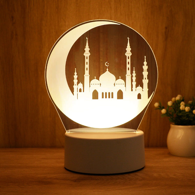 Islamic Table Lamp Four Heart Bedside Lamp Romantic Color USB Touch Switch LED Acrylic 3D Night Light Creative table lamp Acrylic Night Light USB baby bedroom desk birthday gift