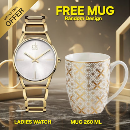 CK Ladies Watch Stainless Steel Quartz Analog Business Casual Wristwatch for Women