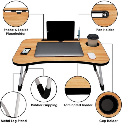 Portable Foldable Laptop Desk for Bed & Sofa – Study & Work Table