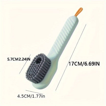 Multi-Functional Liquid Dispenser Shoe Brush with Soft Bristles, Plastic Handle, No Electricity Need