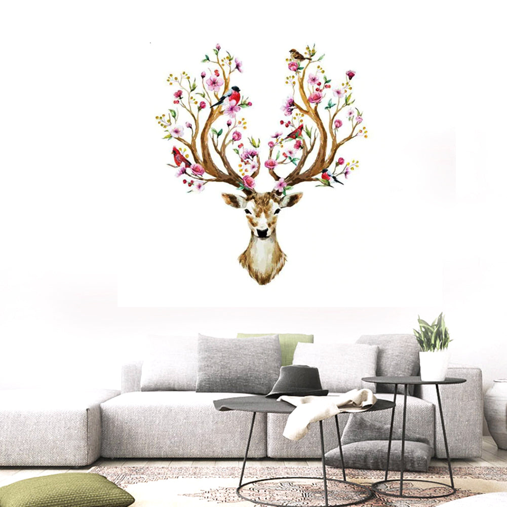 Flower Deer Beautiful Bird Sticker Butterfly Bird sticker plants room wallpaper bedroom nursery window decoration