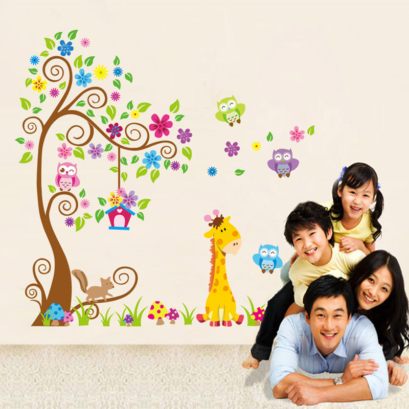 Lions and Friends Cartoon Animals Wall Decal Sticker for Kids' Room Decoration