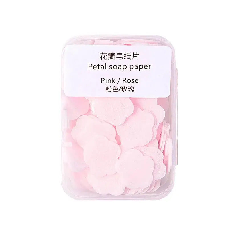 100Pcs Petal Soap Paper Sheets Portable Disposable Hand Soap for Travel, Camping & Outdoor Use
